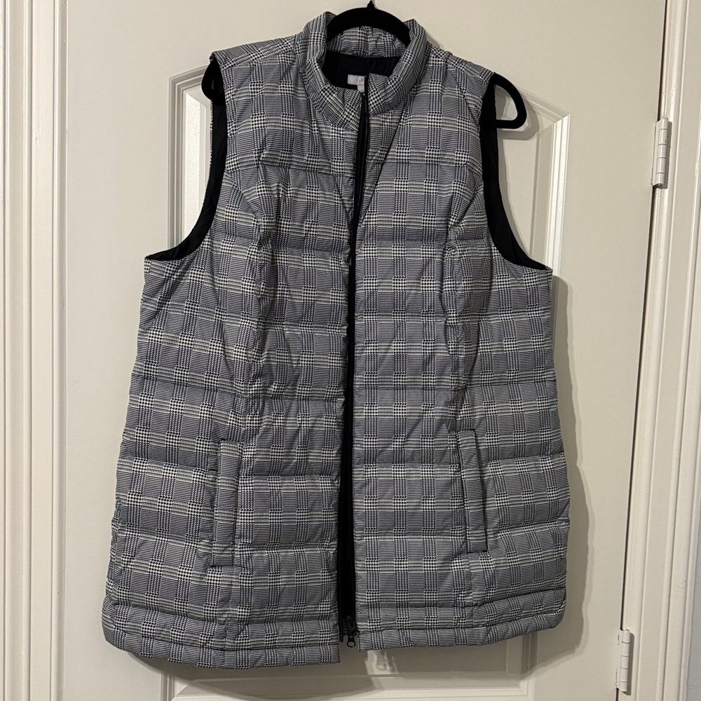 J. Jill Gray Plaid Puffer Vest
